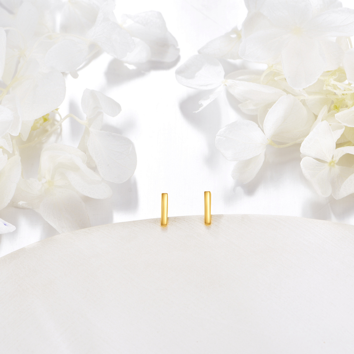 10K Gold Bar Stud Earrings-3