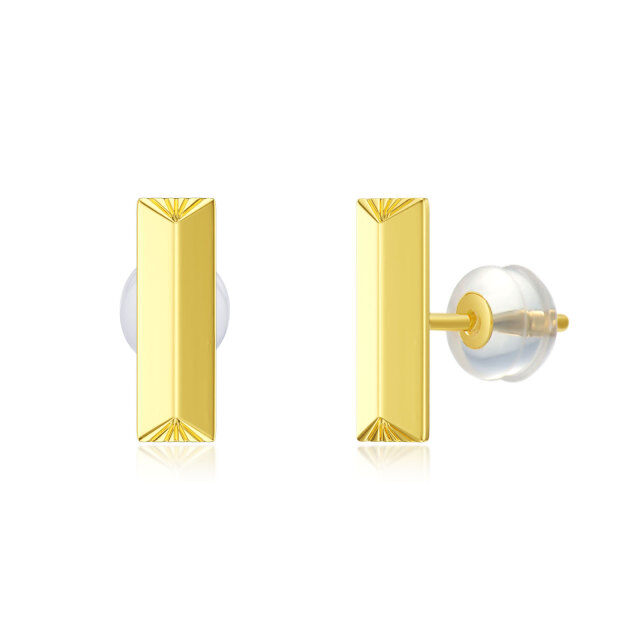 Aretes con barra de oro de 14 quilates-1