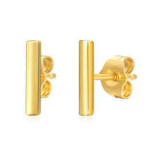 10K Gold Bar Stud Earrings-24