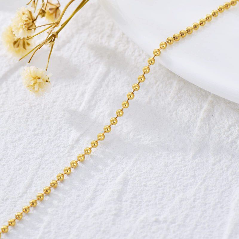 Pulsera de cadena de cuentas de oro de 14 quilates para las mujeres-4