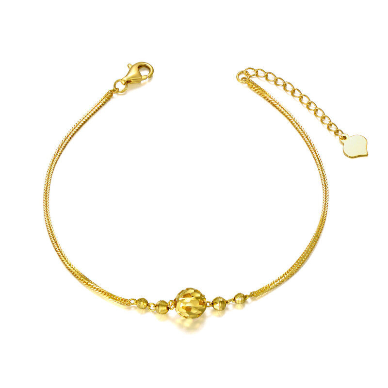 14K Gold Bead Charm Bracelet-1