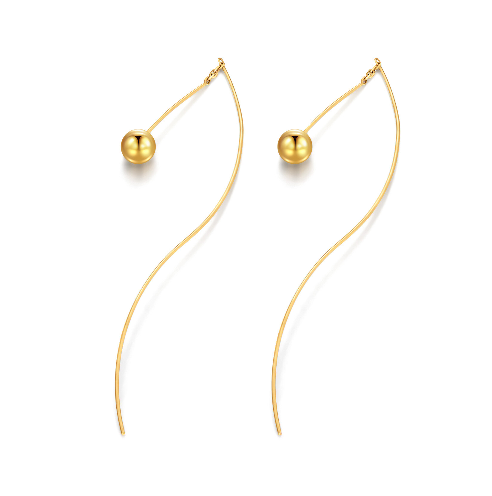 18K Gold Bead Drop … - image