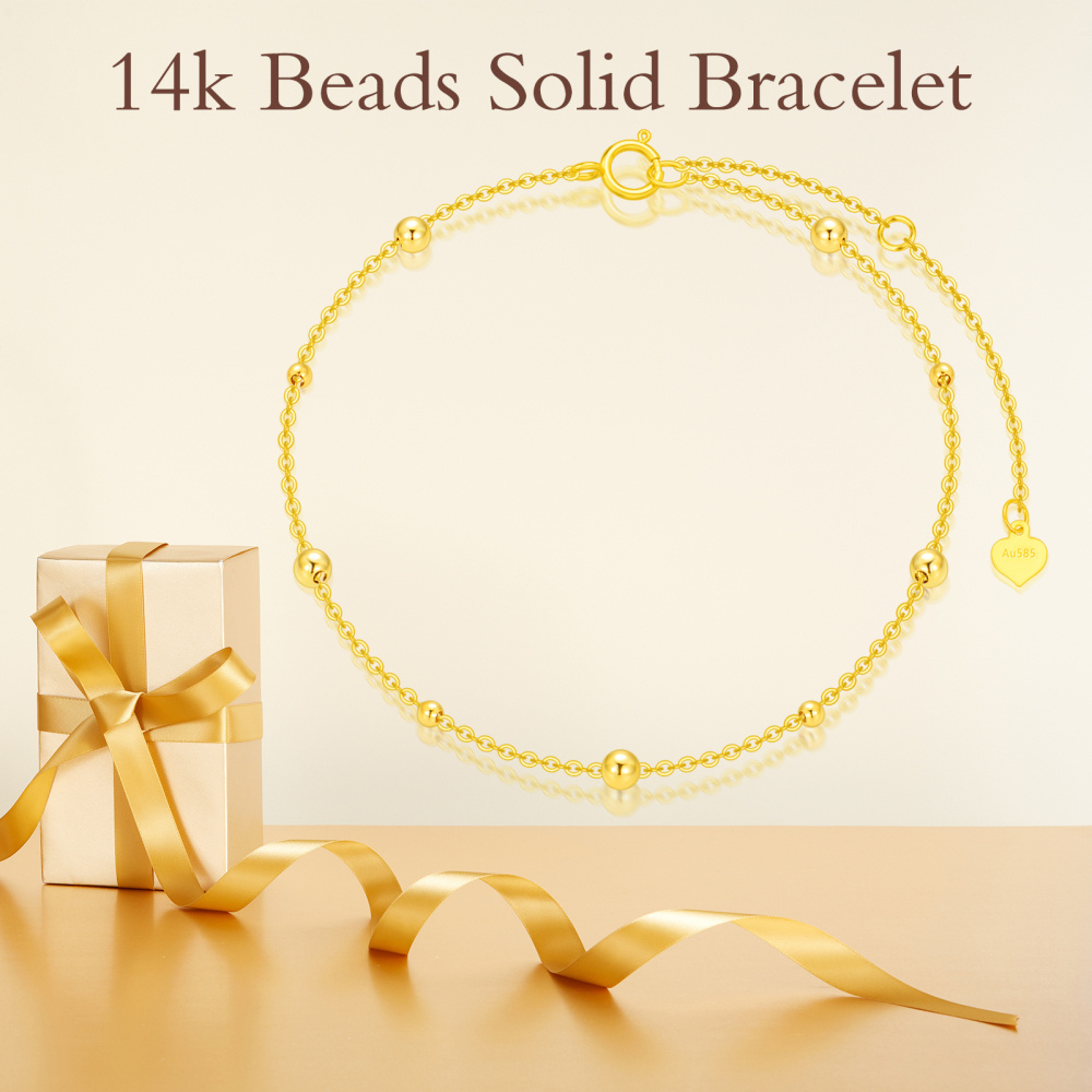 Pulseira de contas de metal com contas de ouro 10K-6