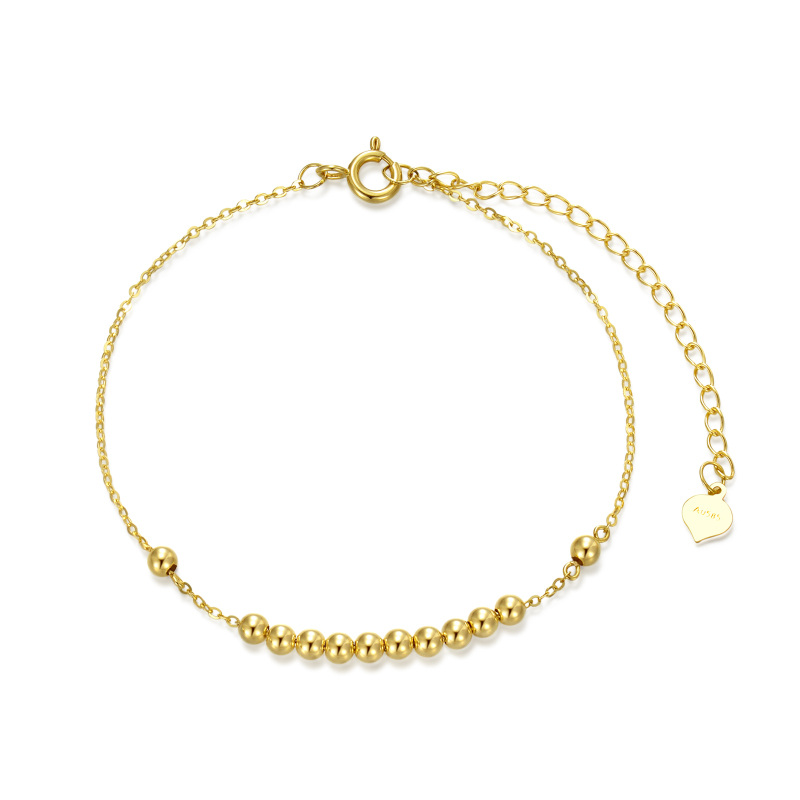 10K Gold Bead Metal Beads Bracelet for Women-10