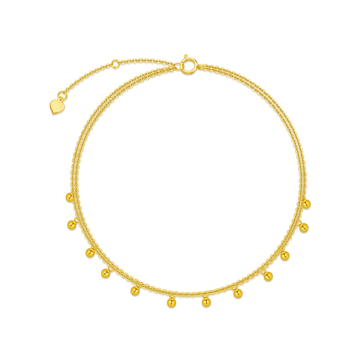 14K Gold Bead Multi-layered Anklet-1