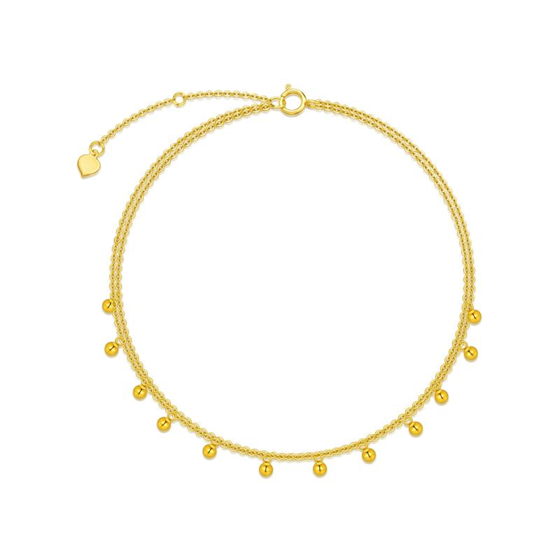 Pulseira com pingente de contas em ouro 14K-1