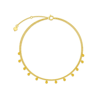 10K Gold Bead Pendant Bracelet-4