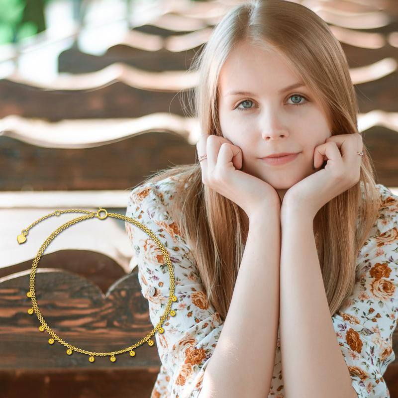 سوار من الذهب الأبيض عيار 10 قيراط مرصع بالخرز-2