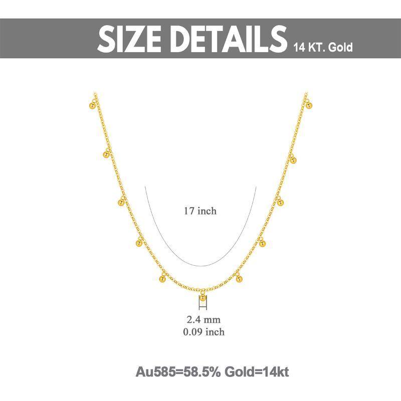 10K Gold Bead Pendant Necklace-6