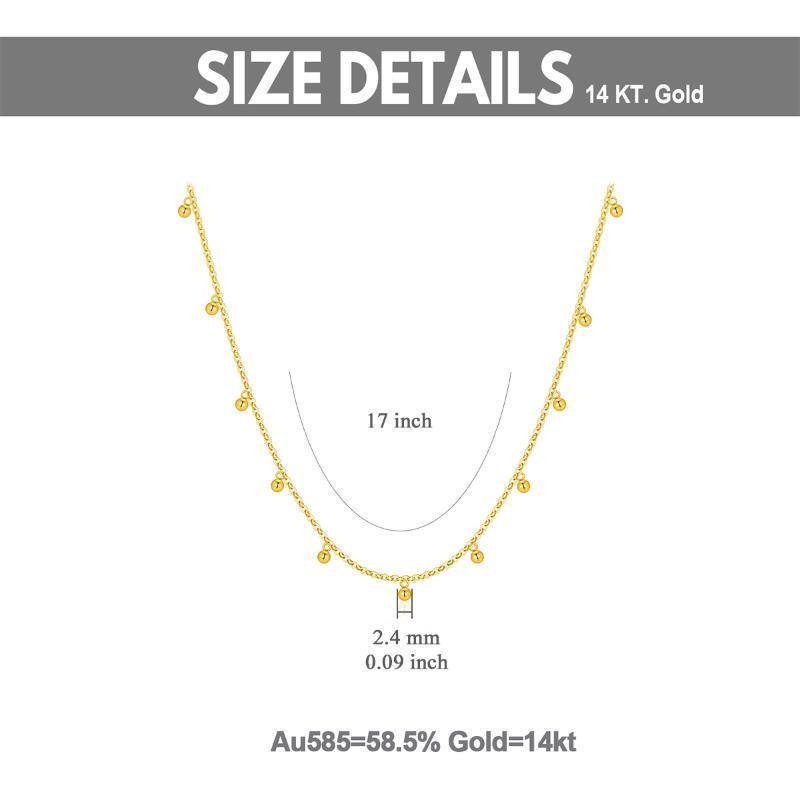 14K Gold Bead Pendant Necklace-6