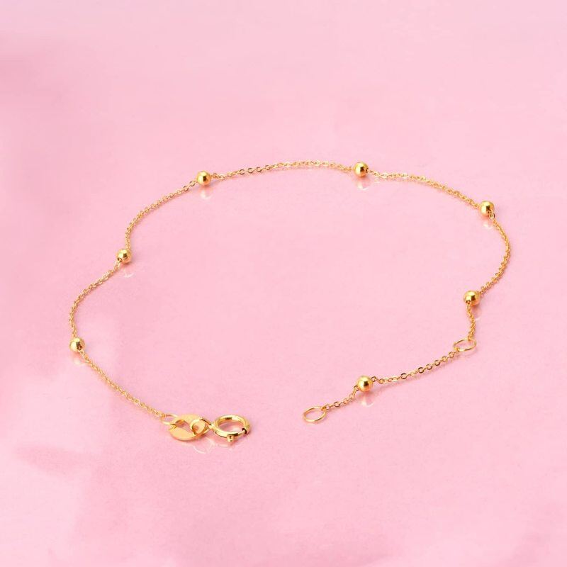 Bracciale a catena con perline in oro 14K-3