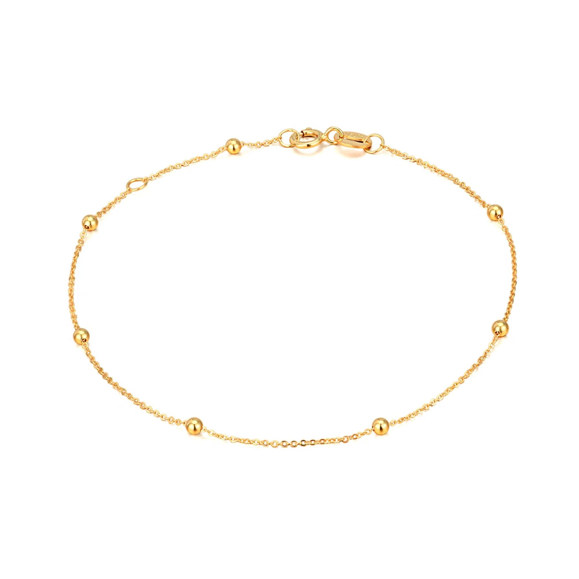 14K Gold Bead Stati… - image