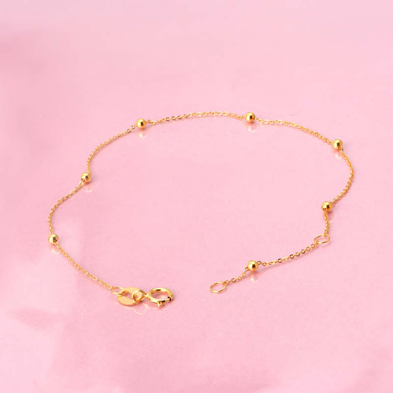 Pulseira de corrente com pérolas em ouro 18K-3