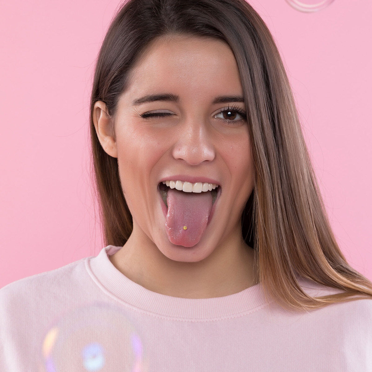 Joyas de oro de 14 quilates con forma de lengua-2