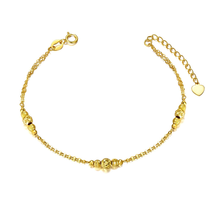 Pulsera de cuentas de oro de 14 quilates para mujer-1