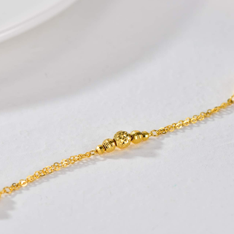 9K Gold Beads Bracelet for Women-3