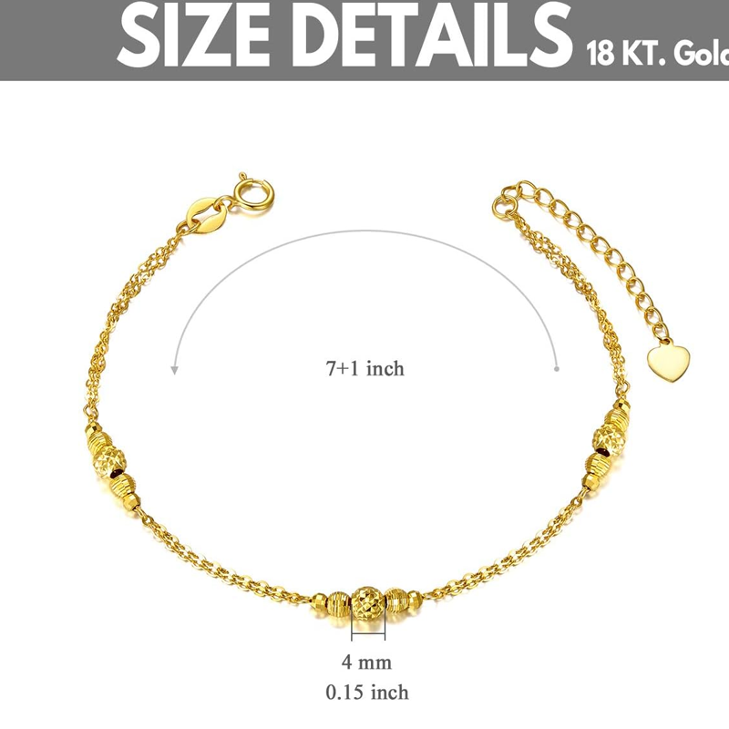 14K Gold Beads Bracelet for Women-5