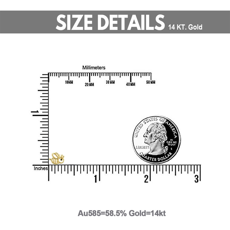 10K Gold Bees Stud Earrings-5