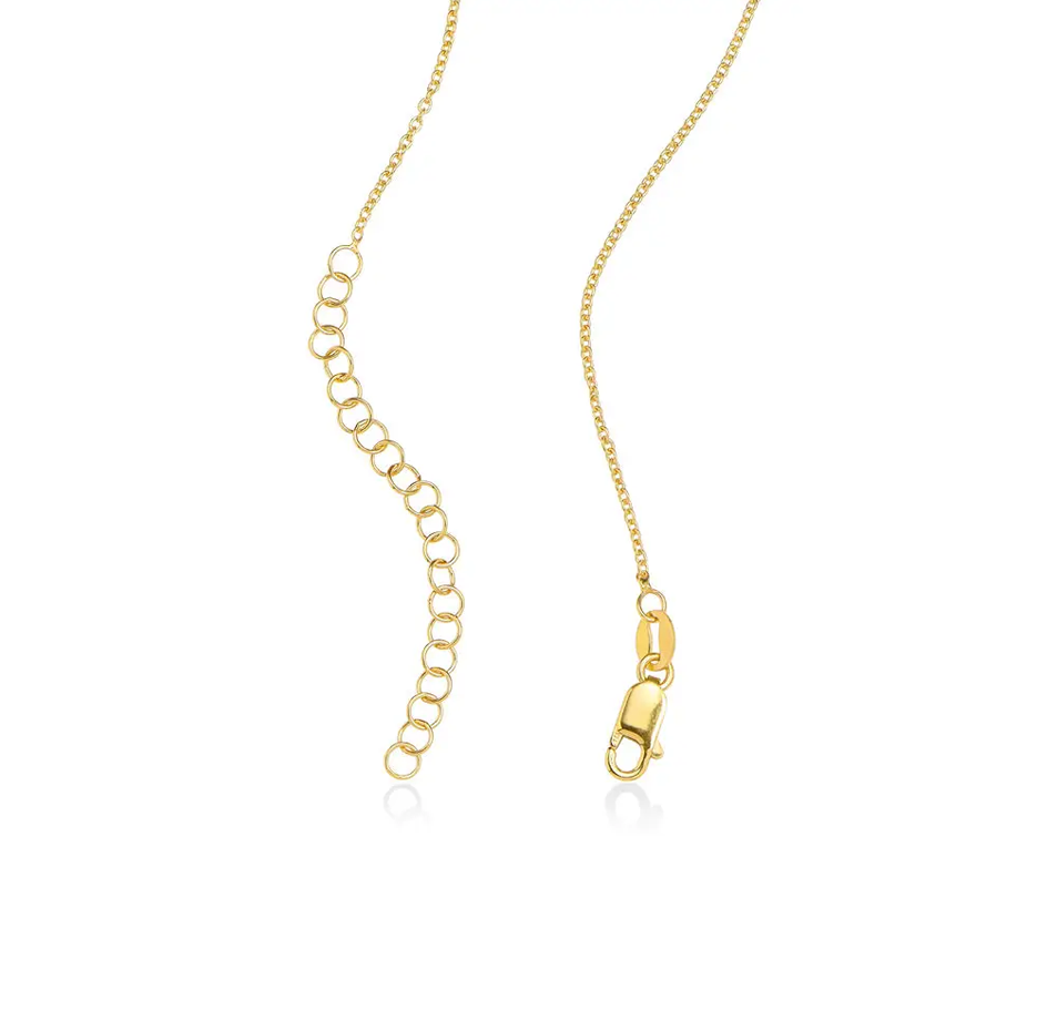14K Gold Birthstone Heart Necklace with Engraved Names-5