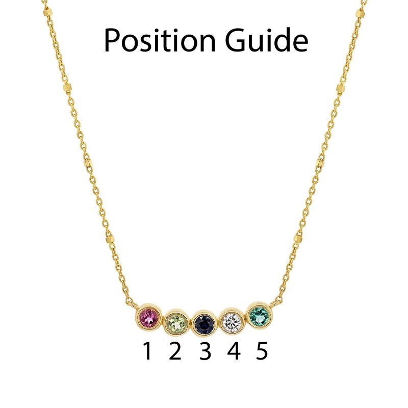 Collar con colgante personalizado de oro de 14 quilates con piedra de nacimiento-3