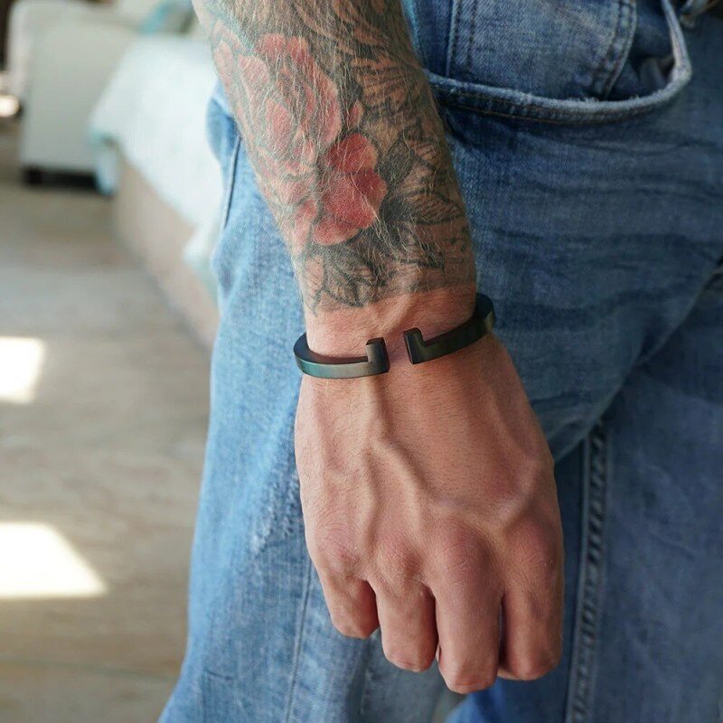 Pulsera de Puño Gruesa de Oro 14K-2