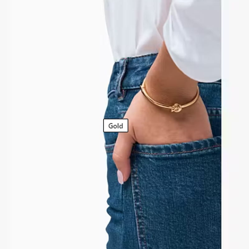 Sterling Silver with Yellow Gold Plated Bow Plain Bangle Bracelet-2