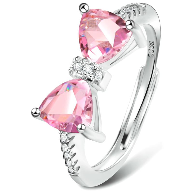 Sterling Silver Bow Ring for Women-9