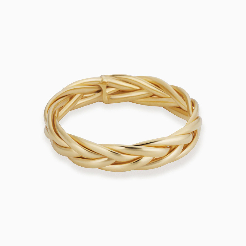 10K-Gold geflochtener stapelbarer Ring-1