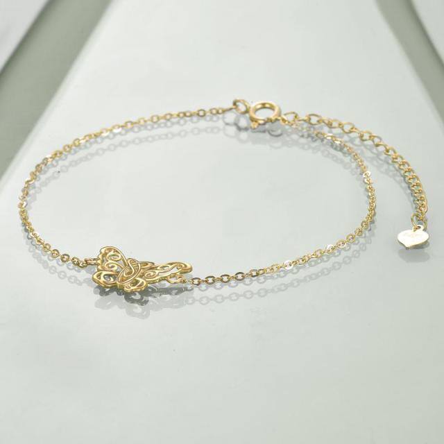 Pulsera Colgante Mariposa y Nudo Celta Oro 14K-4