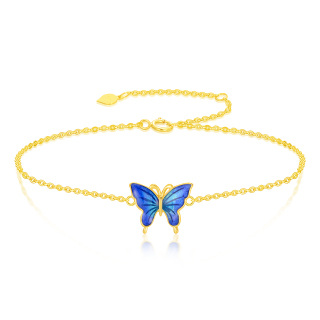 Pulseira de pingente de borboleta de ouro 10K-5
