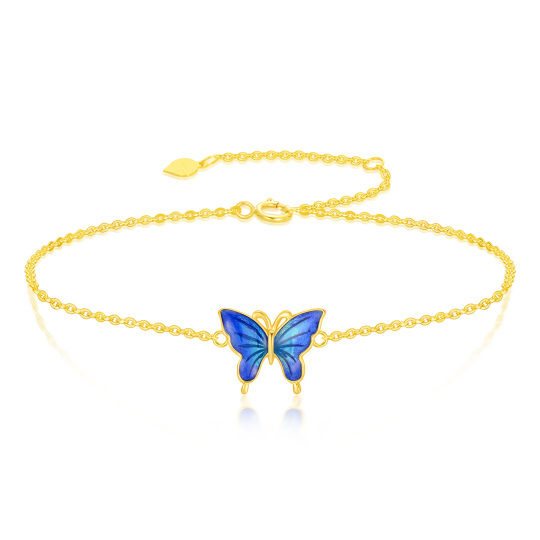 10K Gold Butterfly Charm Bracelet