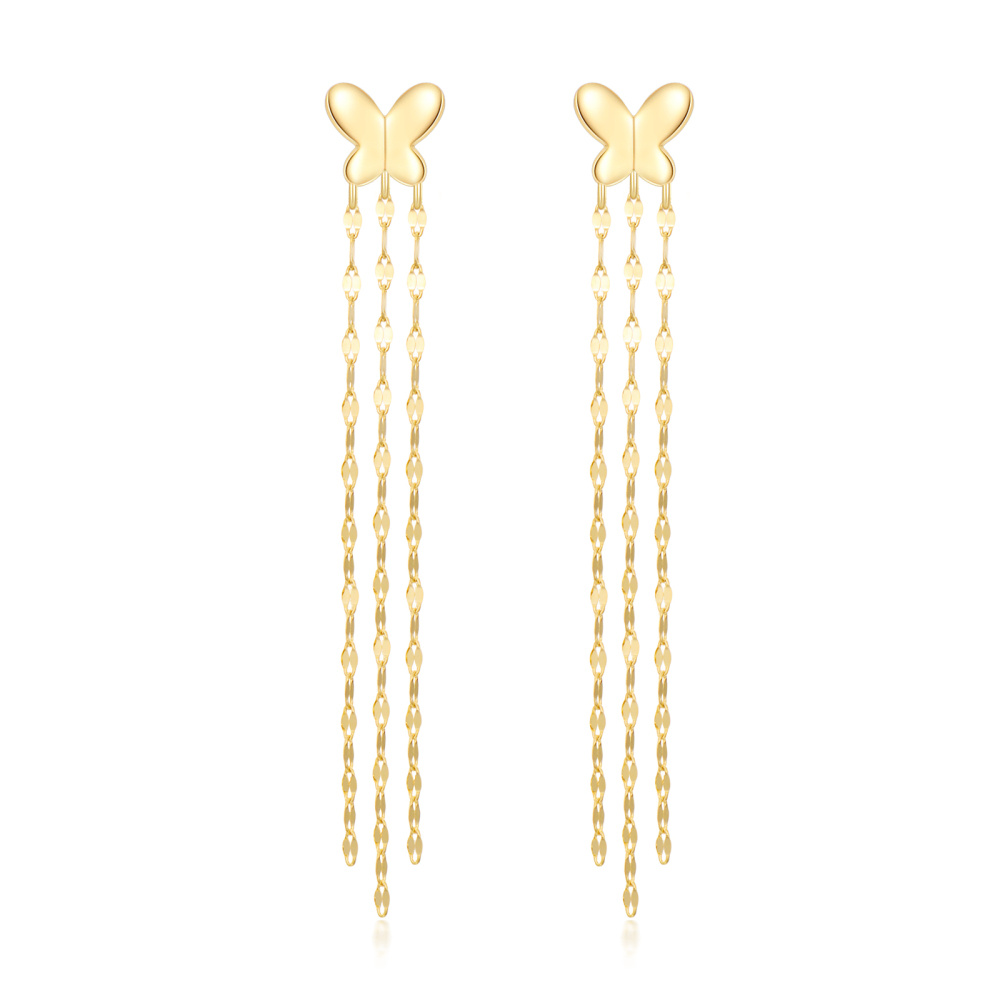 Pendientes de oro de 14 quilates con forma de mariposa-1