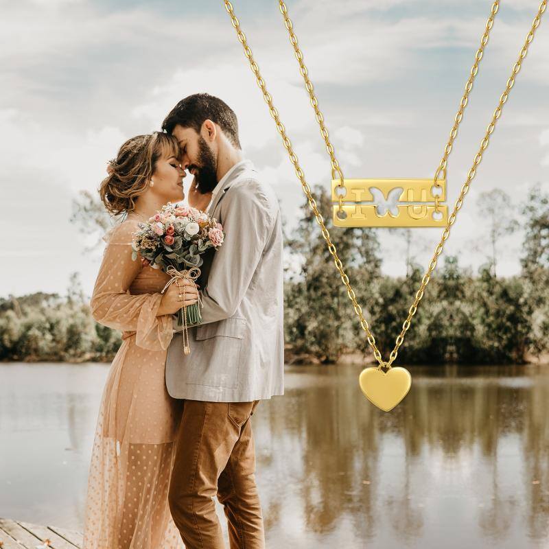 18K Gold Butterfly Layered Necklace-5