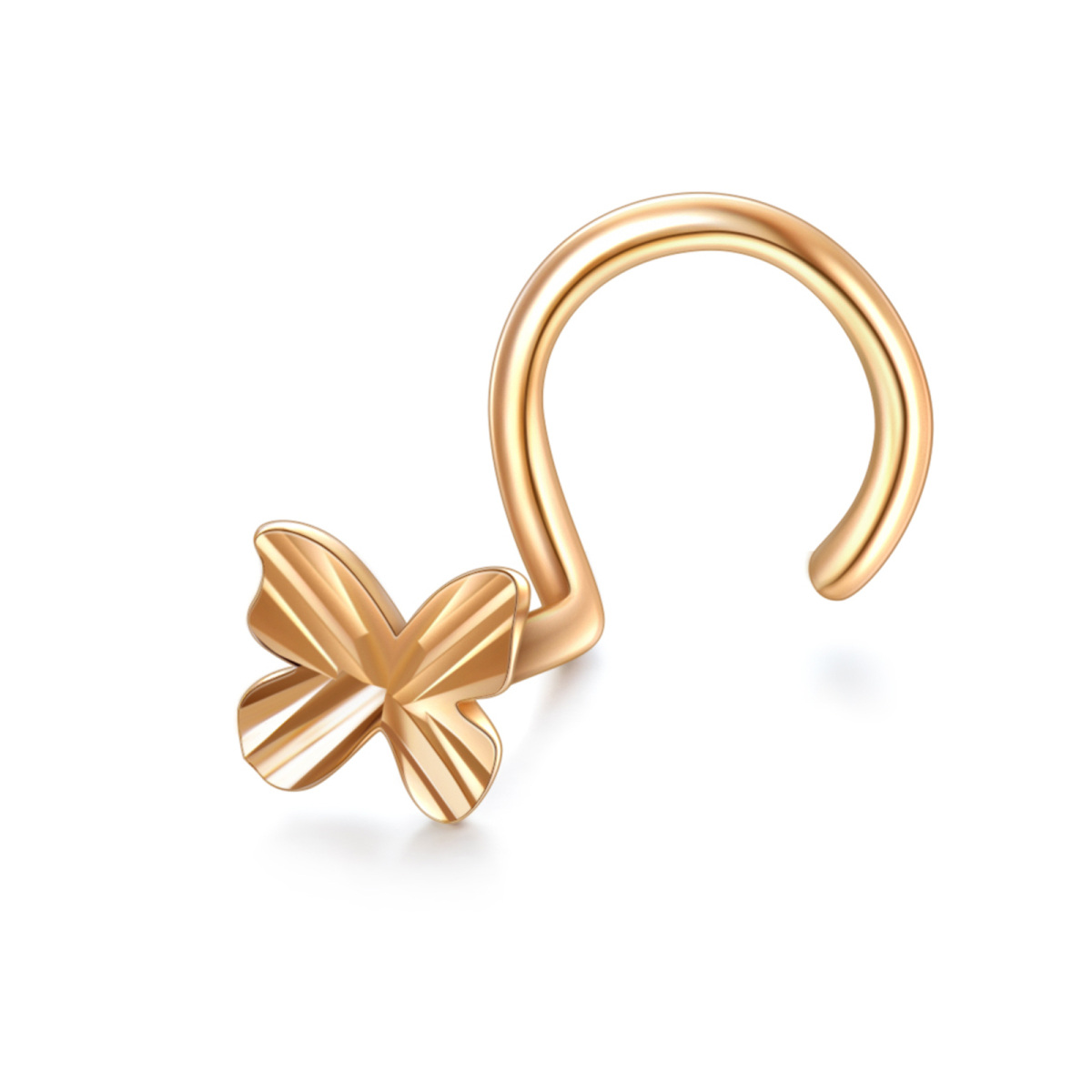 14K Rose Gold Butterfly Nose Ring-1