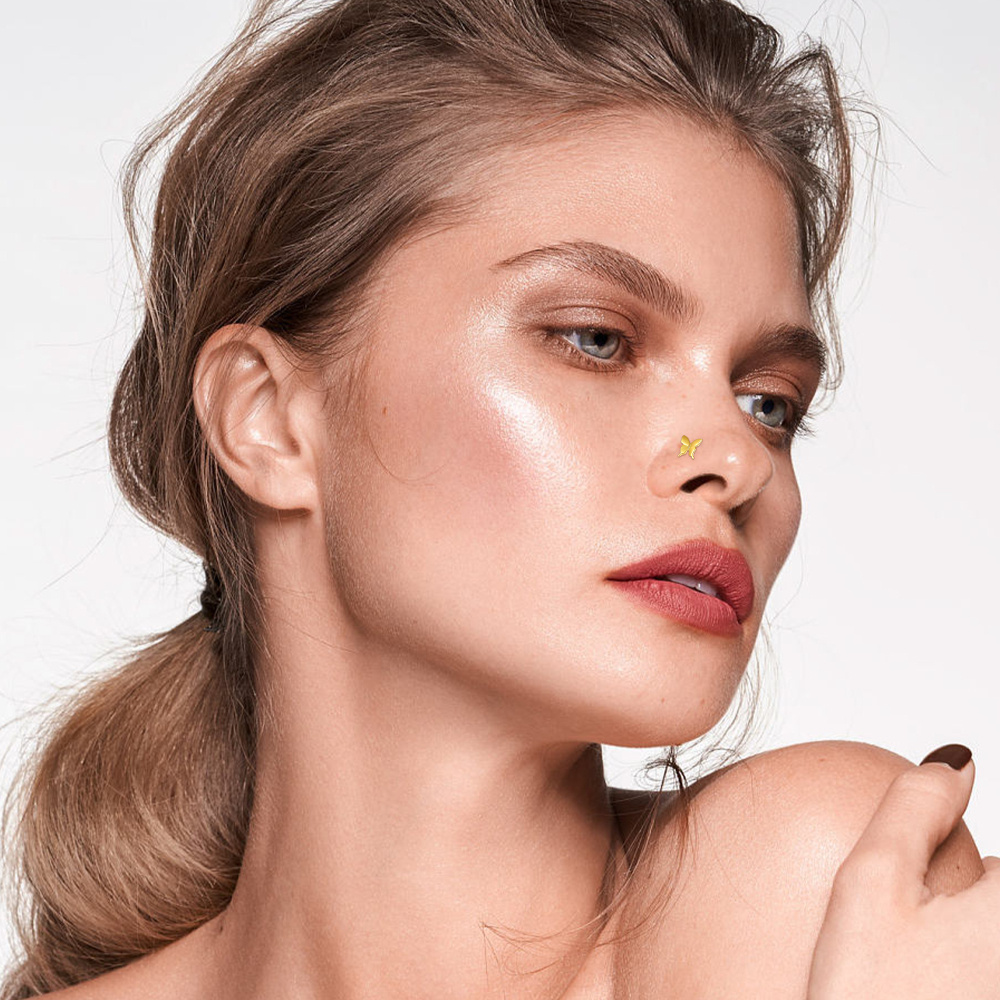 10K Gold Butterfly Nose Ring-2