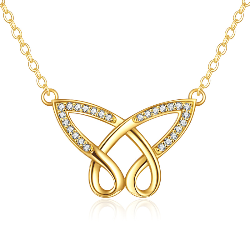 10K gouden vlinderhanger met kubieke zirkonia-9