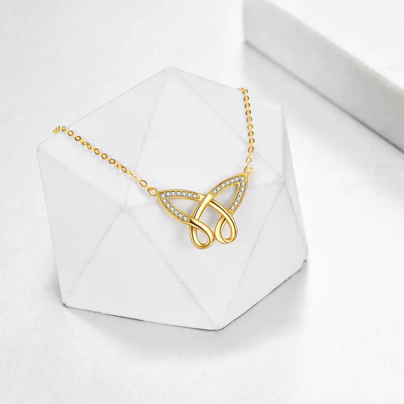 10K witgouden vlinderhanger met kubieke zirkonia-3