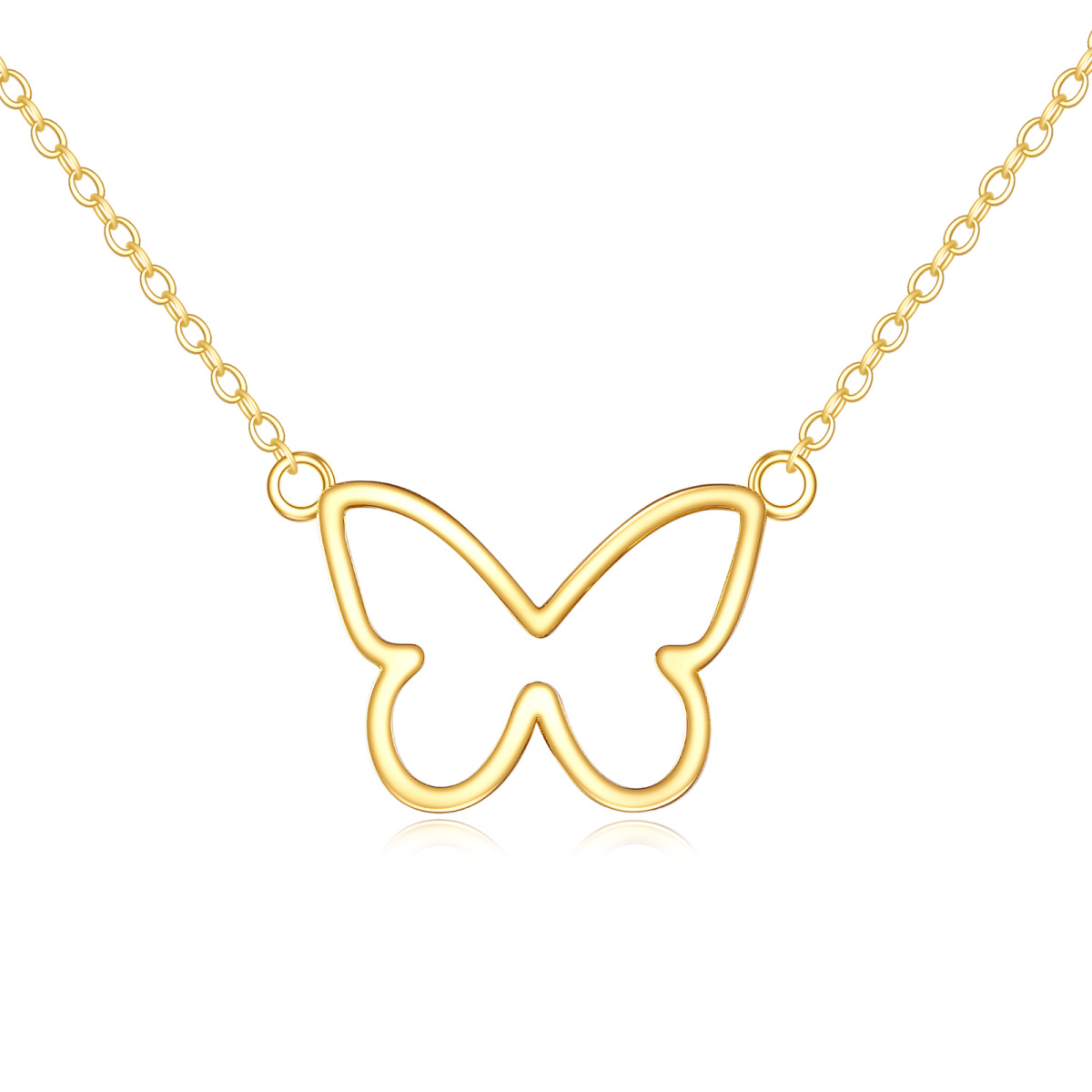 14K Gold Butterfly Pendant Necklace-1