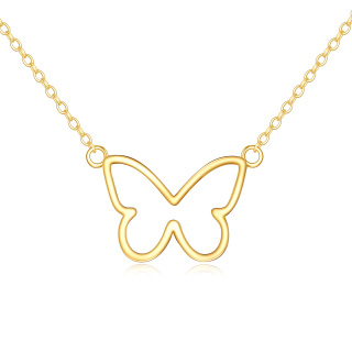 14K Gold Butterfly Pendant Necklace-5
