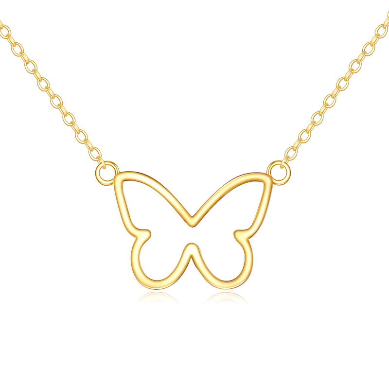 10K Gold Butterfly Pendant Necklace-20