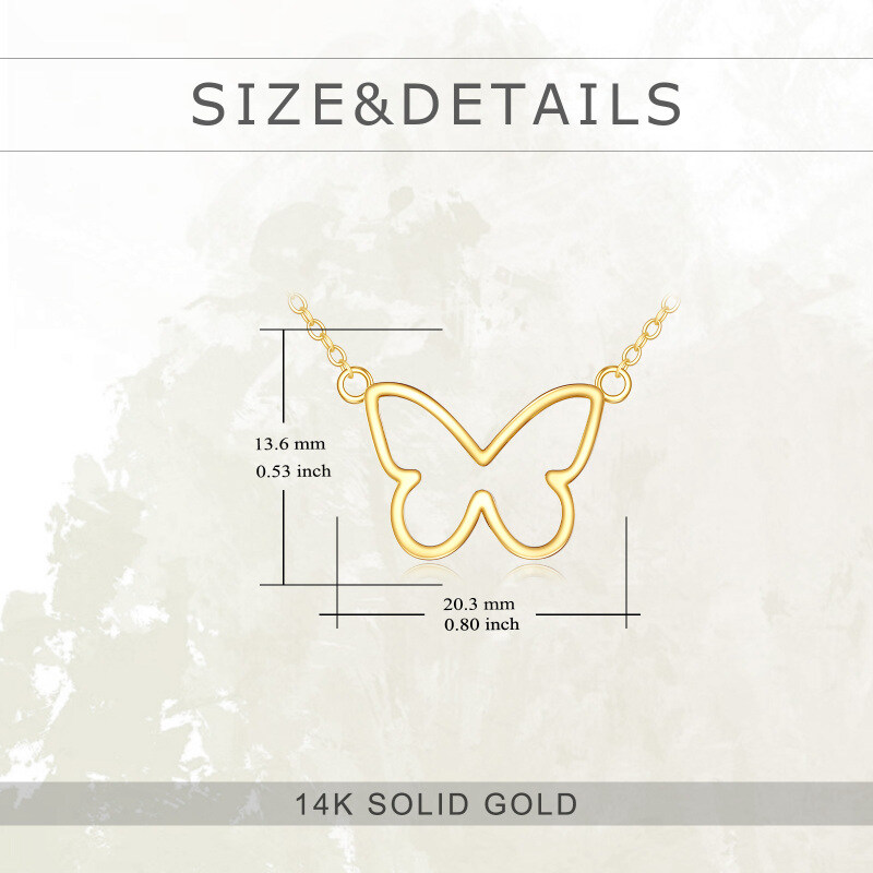 10K White Gold Butterfly Pendant Necklace-5