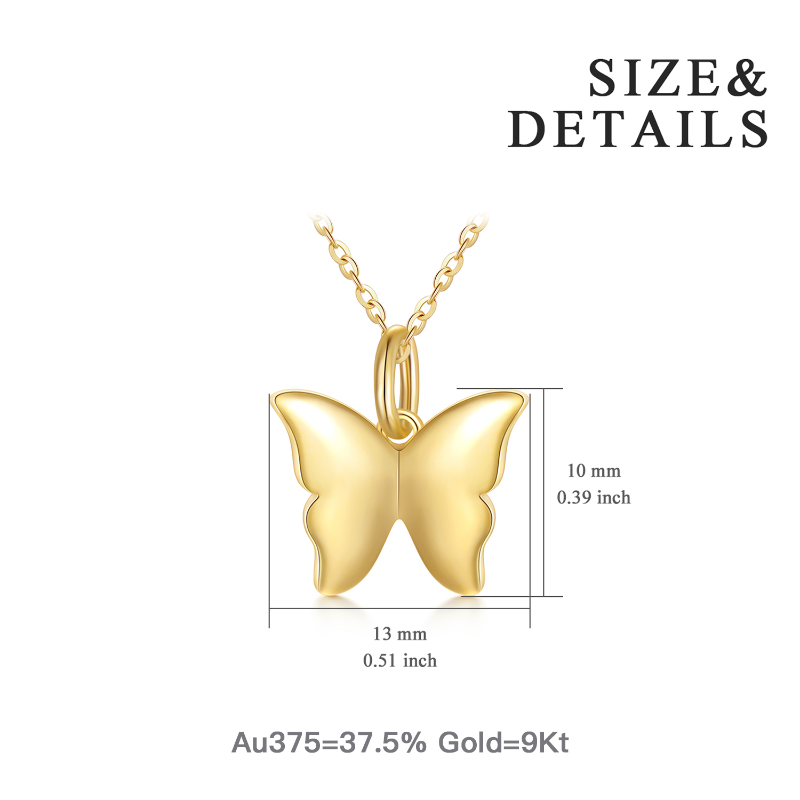 10K Gold Butterfly Pendant Necklace-4