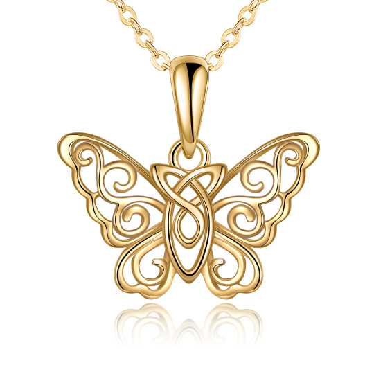 14K Gold Butterfly Pendant Necklace