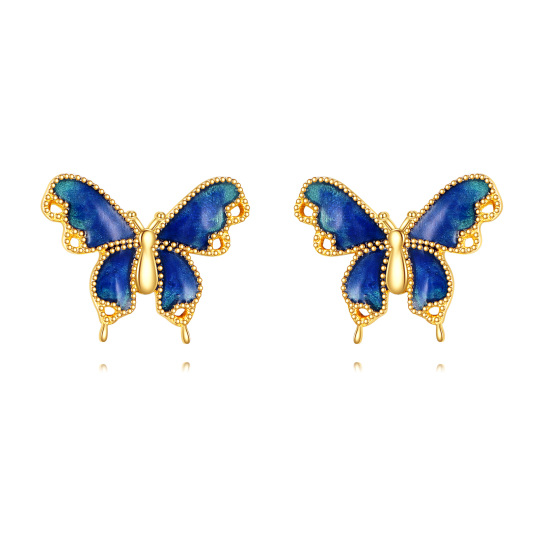 10K Gold Butterfly Stud Earrings