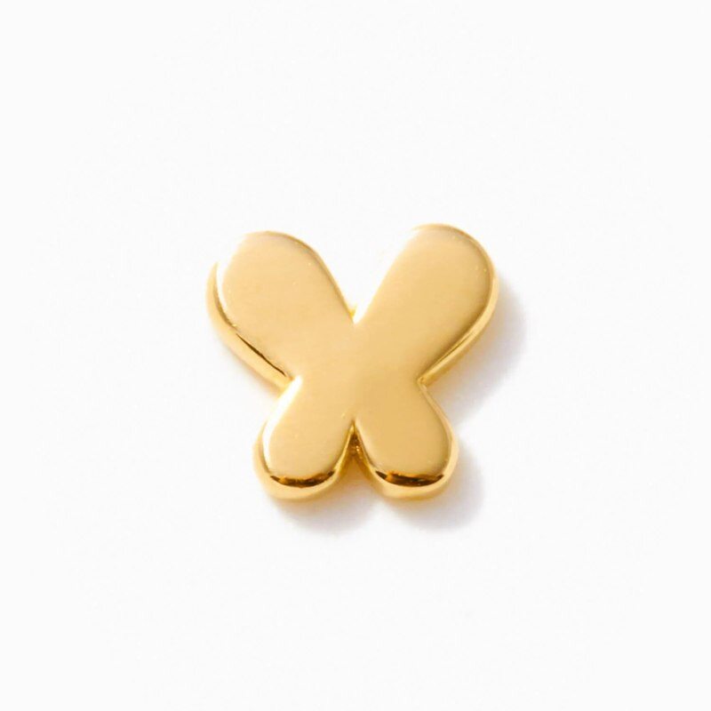 14K Gold Butterfly Stud Earrings-1