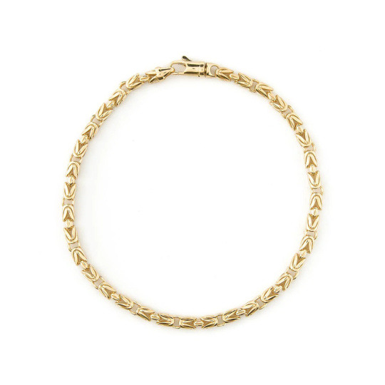 14-Karat-Gold-Byzantinische-Kettenarmband für Herren