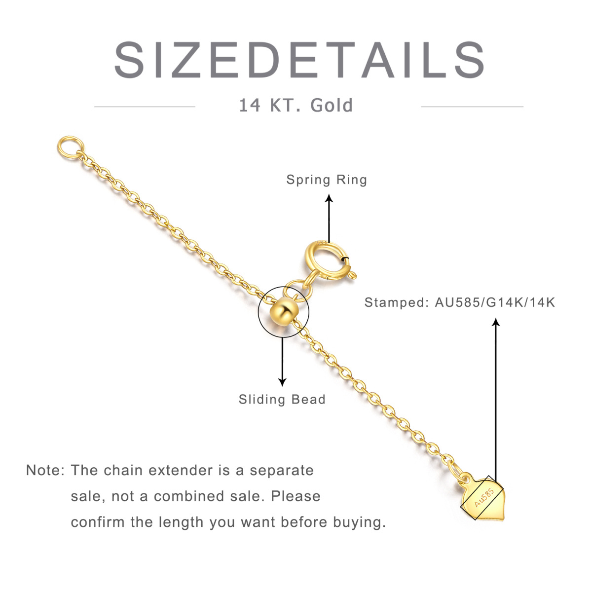 14K Gold Cable Chain Necklace-3