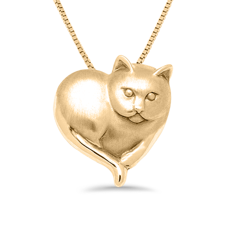 14K Gold Cat Neckla… - image