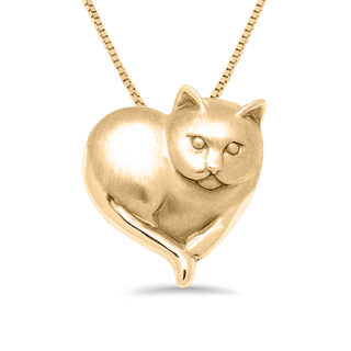 14K Gold Cat Necklace for Women-5