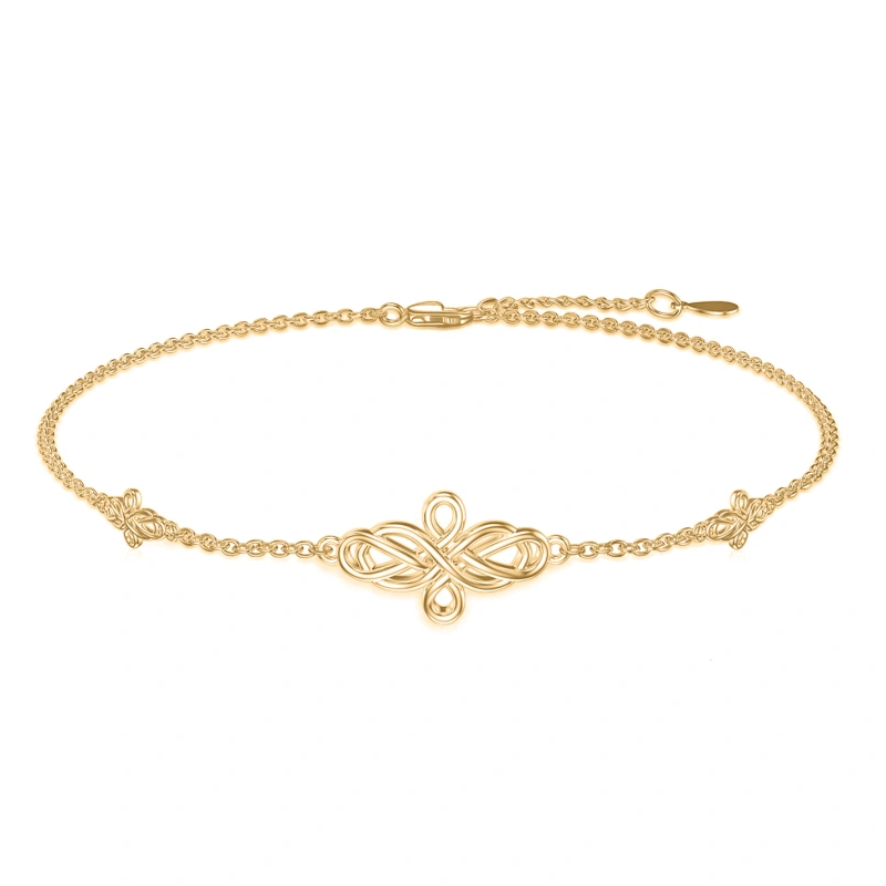 14K Gold Celtic Knot Bracelet for Women-1